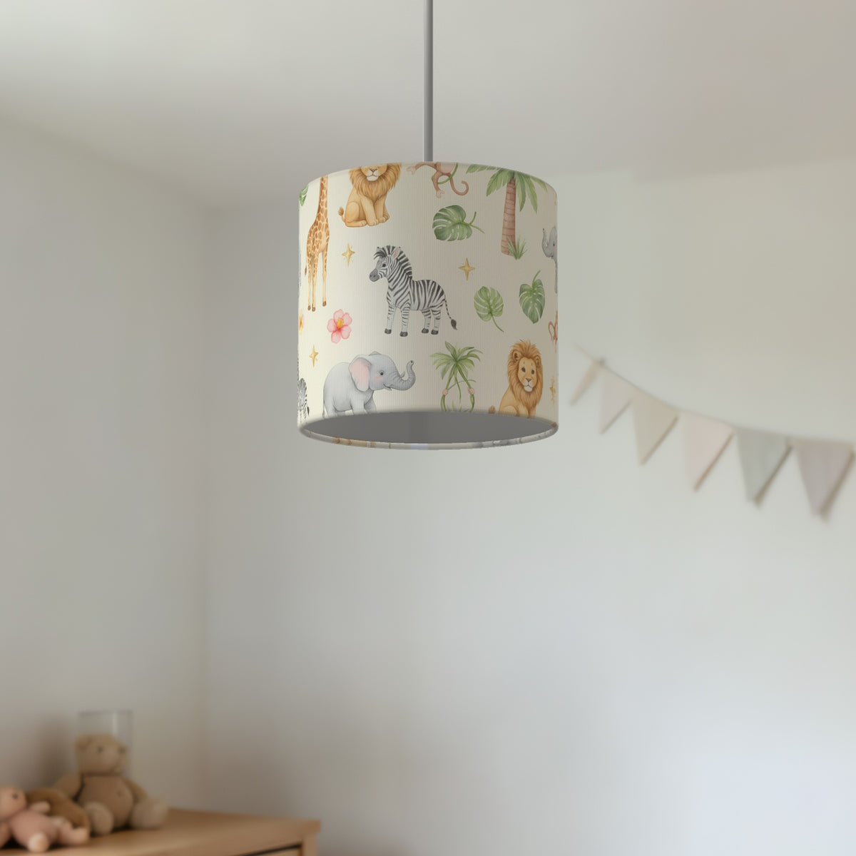Cream Jungle Pals lampshade - 20cm x 18.5cm Ceiling - photo 2