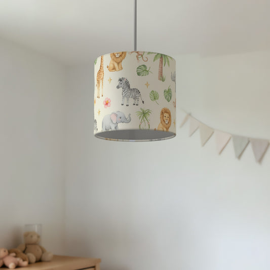 Cream Jungle Pals lampshade - 20cm x 18.5cm Ceiling - photo 2