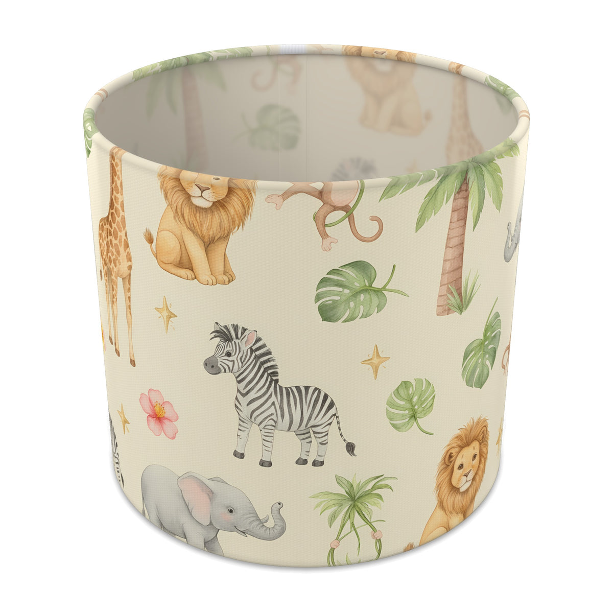 Cream Jungle Pals lampshade - 20cm x 18.5cm Table