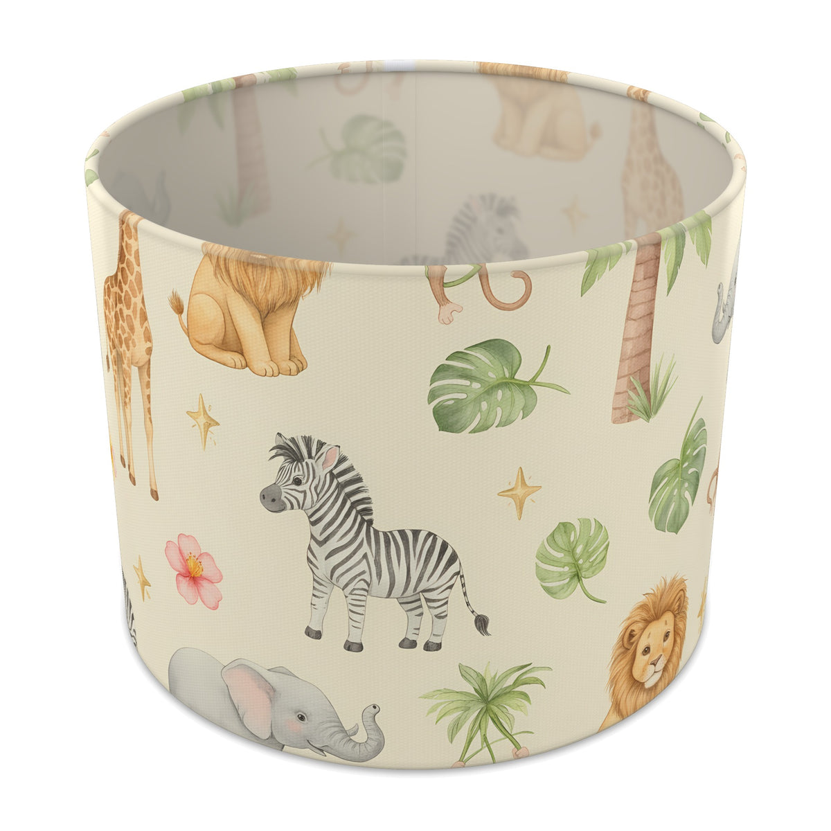 Cream Jungle Pals lampshade - 25cm x 20cm Table