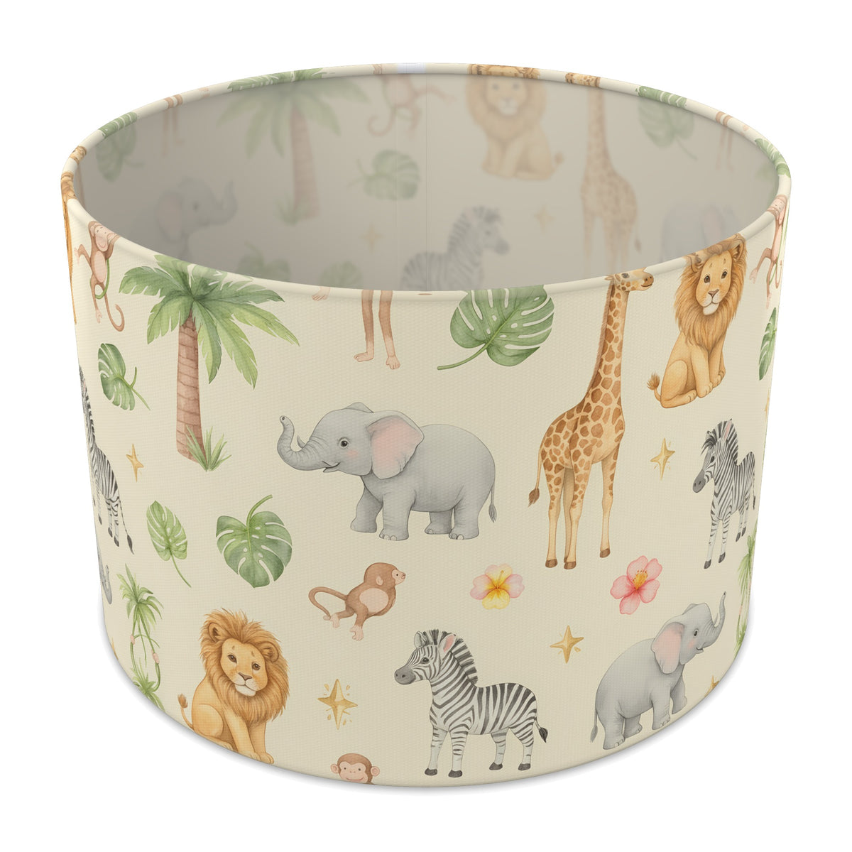Cream Jungle Pals lampshade - 30cm x 21cm Table