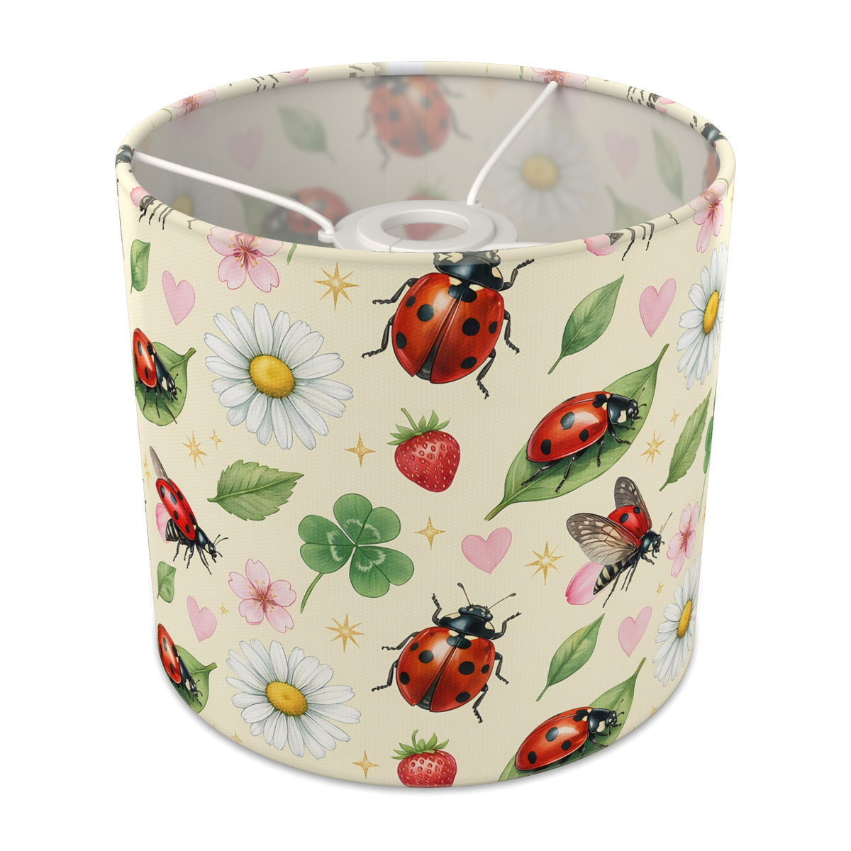 Cream Lucky Ladybirds lampshade - 20cm x 18.5cm Ceiling - main photo