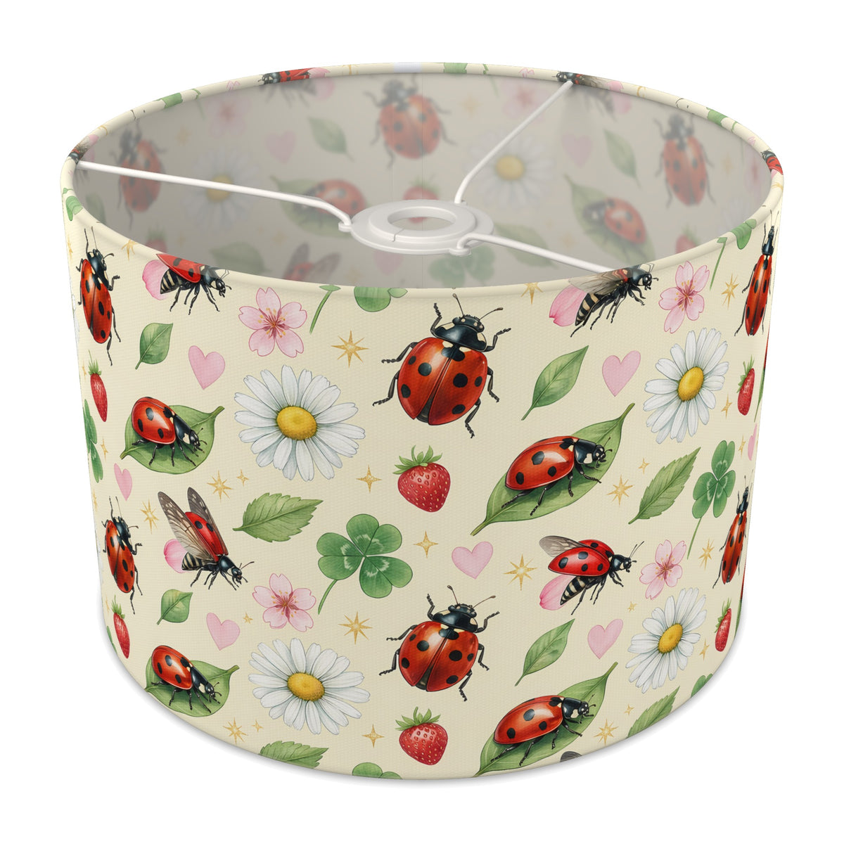 Cream Lucky Ladybirds lampshade - 30cm x 21cm Ceiling