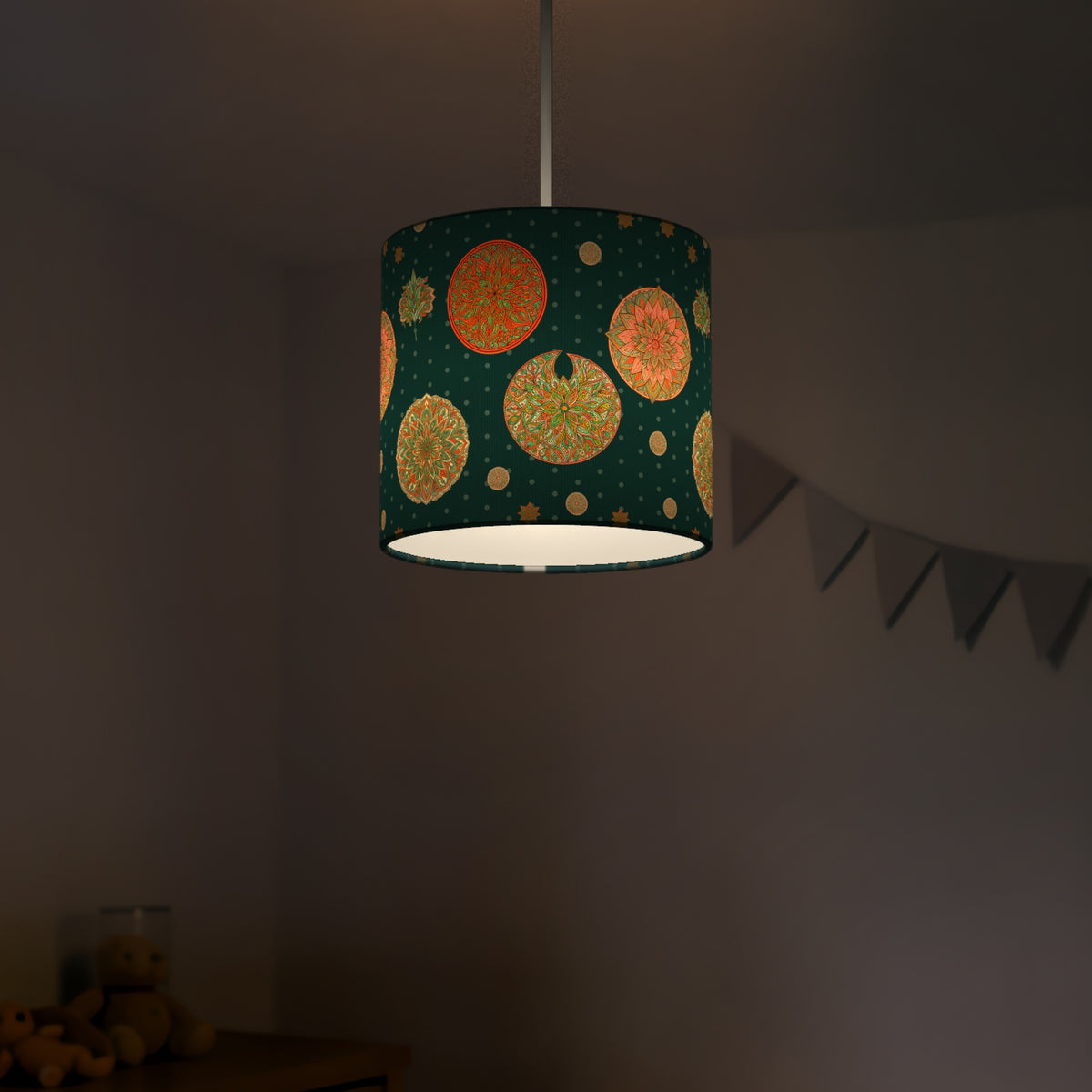 Deepteal Boho Mandala lampshade - 20cm x 18.5cm Ceiling - photo 5