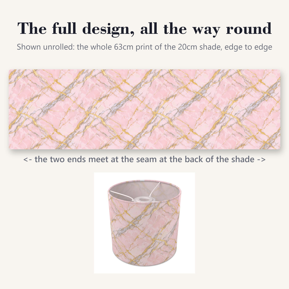 Blush Marble Luxe lampshade - 20cm x 18.5cm Ceiling - photo 9