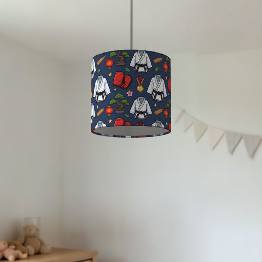 Navy Little Dojo lampshade - 20cm x 18.5cm Ceiling - photo 2