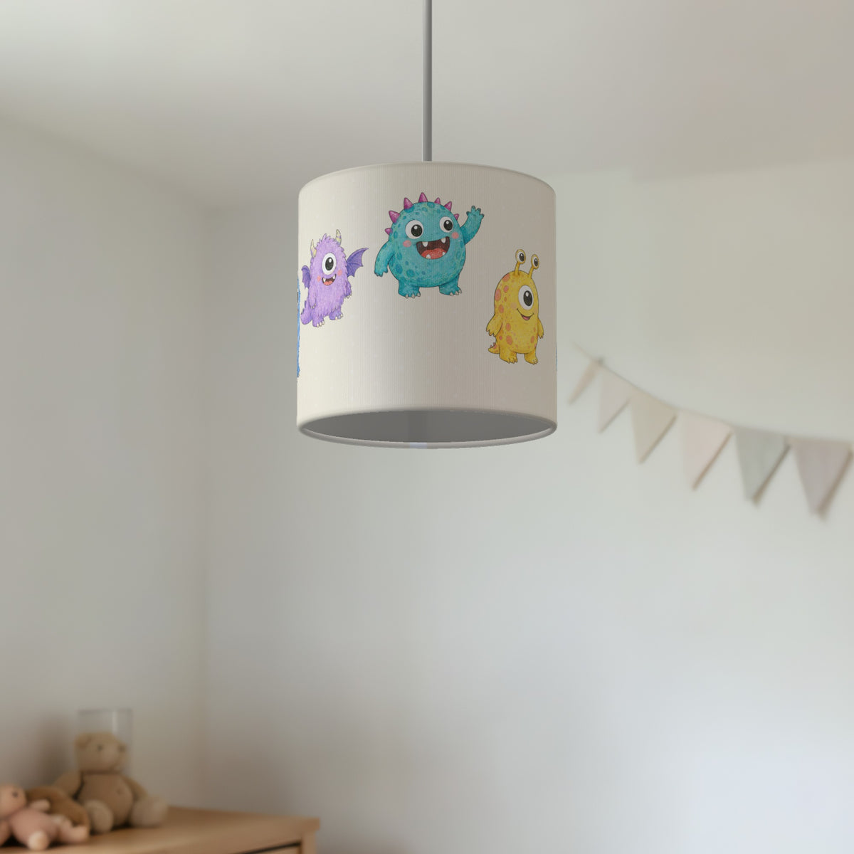 Cream Monsters lampshade - 20cm x 18.5cm Ceiling - photo 2