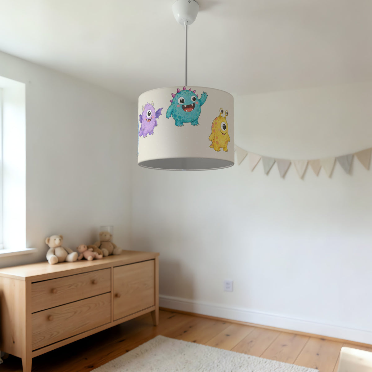Cream Monsters lampshade - 20cm x 18.5cm Ceiling - photo 3