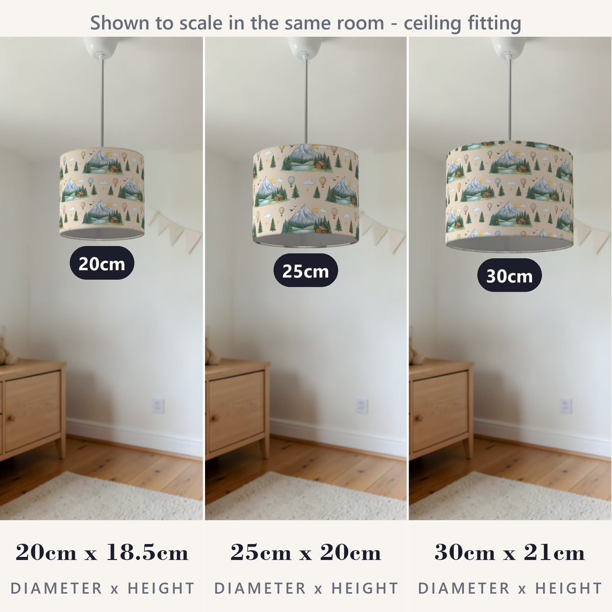Sand Mountain Adventure lampshade - 20cm x 18.5cm Ceiling - photo 4