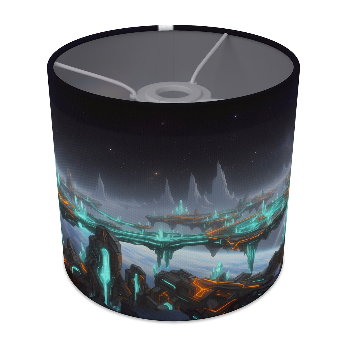 Neon Gamer World wraparound lampshade - Space Arena