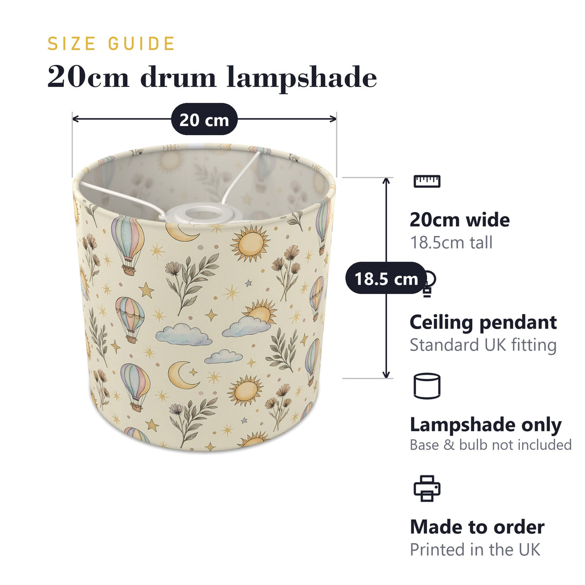 Cream Little Boho lampshade - 20cm x 18.5cm Ceiling - photo 7