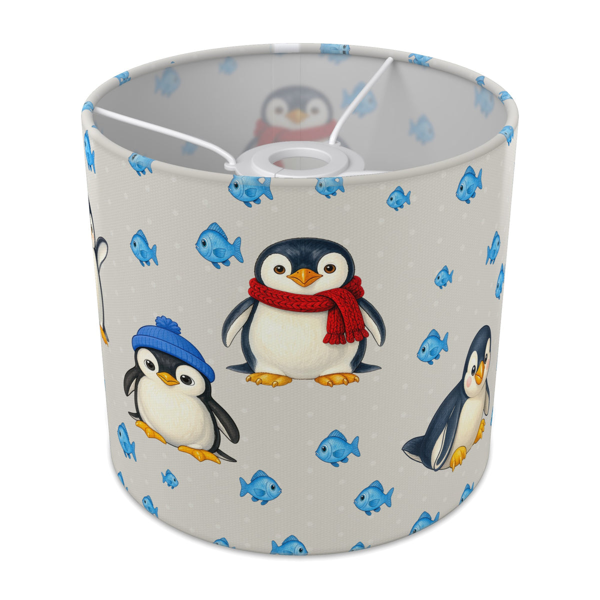 Grey Penguin Party lampshade - 20cm x 18.5cm Ceiling - main photo