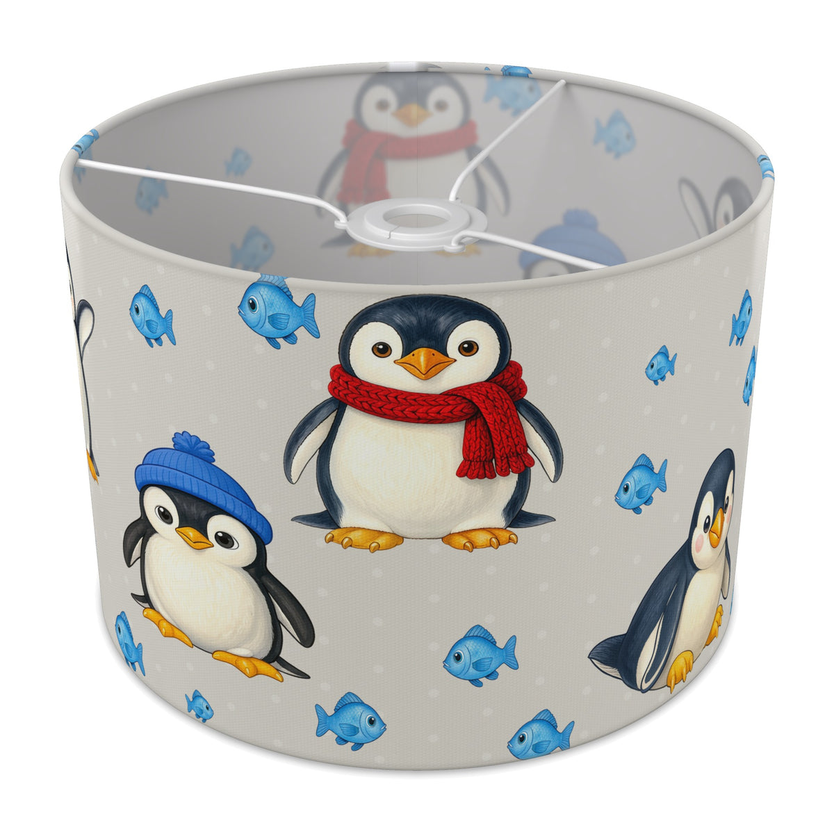Grey Penguin Party lampshade - 30cm x 21cm Ceiling
