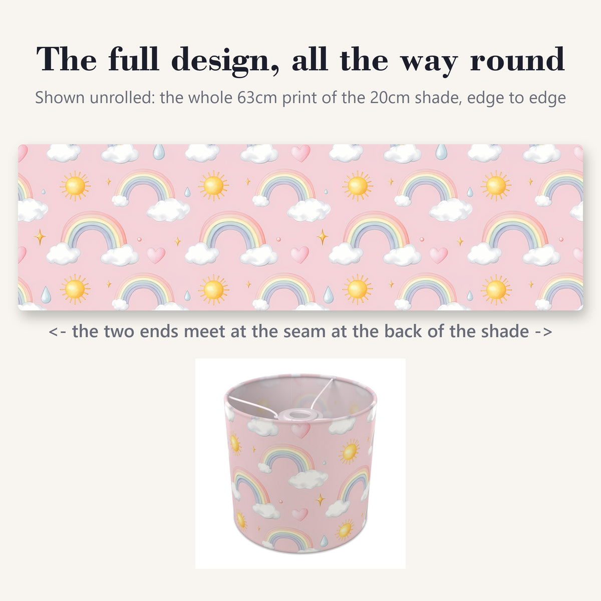 Blush Over The Rainbow lampshade - 20cm x 18.5cm Ceiling - photo 9