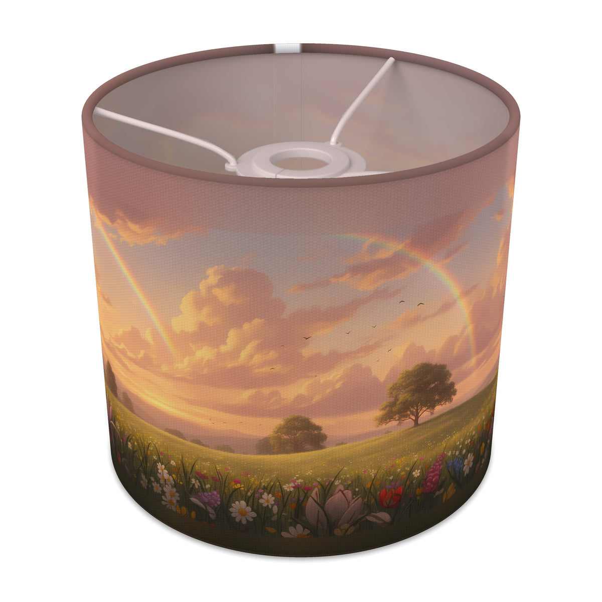 Rainbow Skies wraparound lampshade - Sunset Clouds