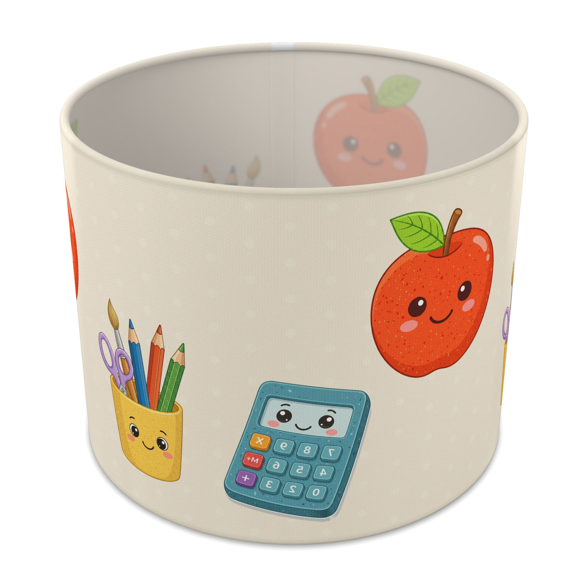 Cream School lampshade - 25cm x 20cm Table