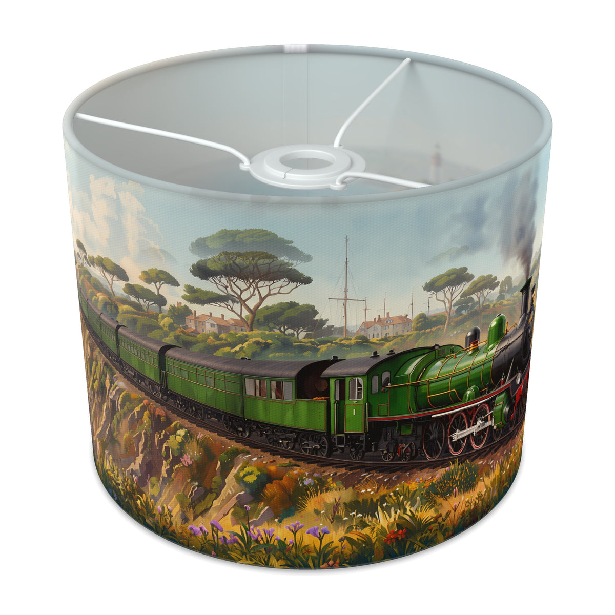 Coastal Line Steam Train Journey lampshade - 25cm x 20cm Ceiling