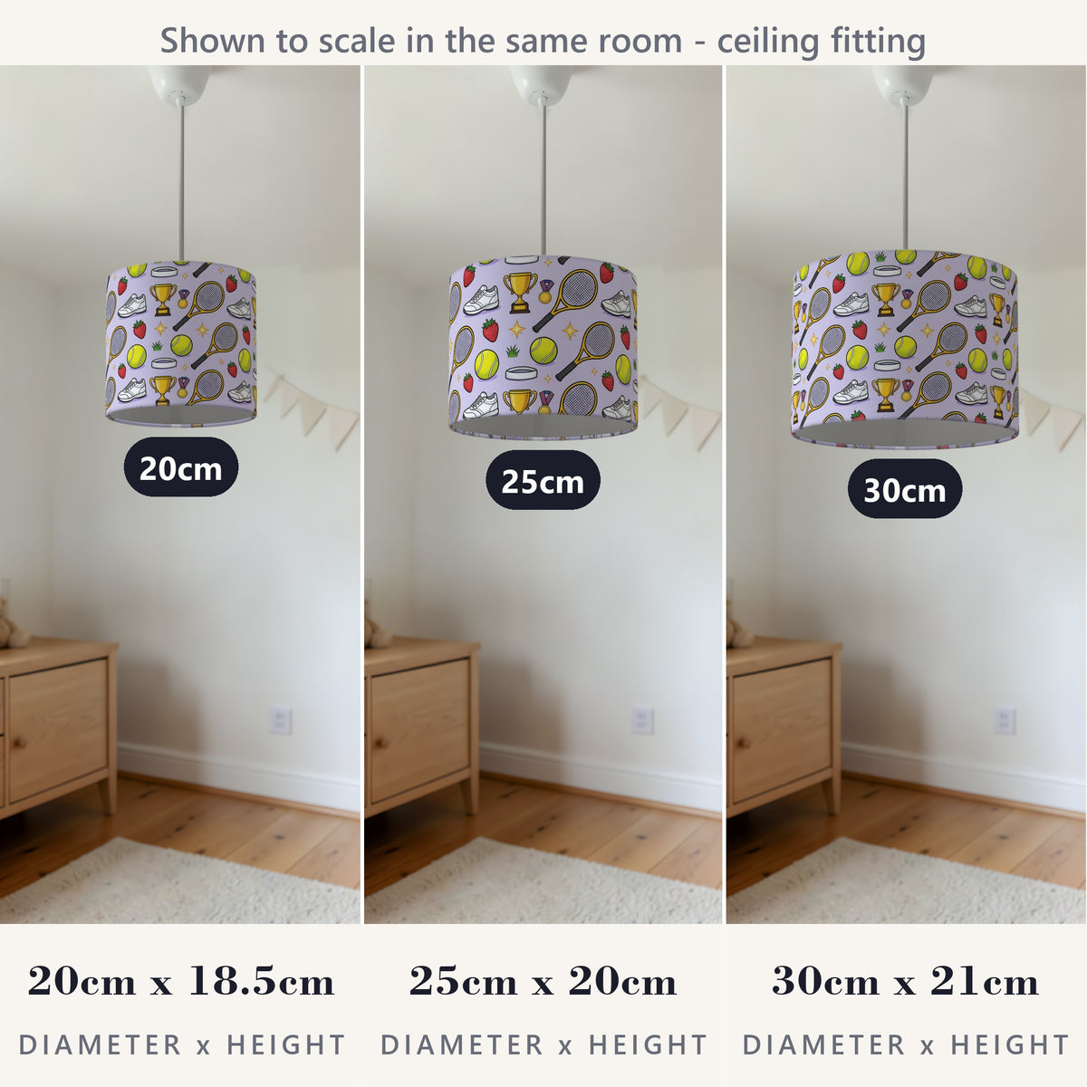 Lilac Game Set Match lampshade - 20cm x 18.5cm Ceiling - photo 4