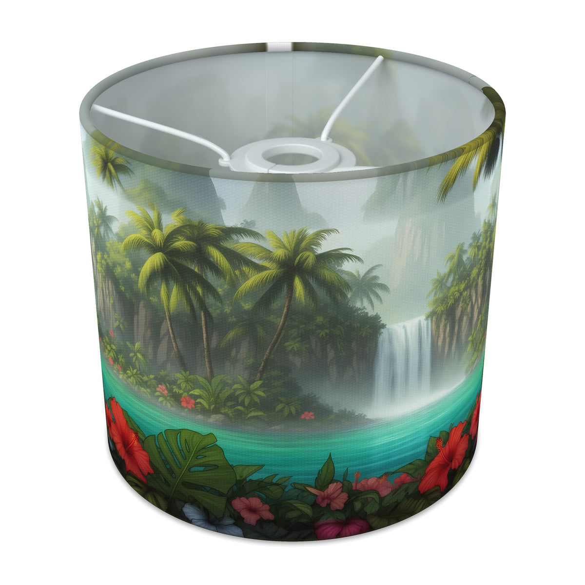 Tropical Island wraparound lampshade - Hidden Lagoon
