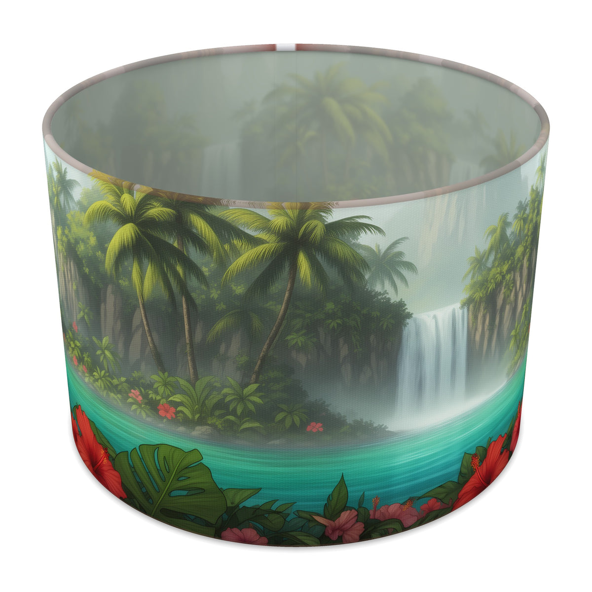 Hidden Lagoon Tropical Island lampshade - 30cm x 21cm Table