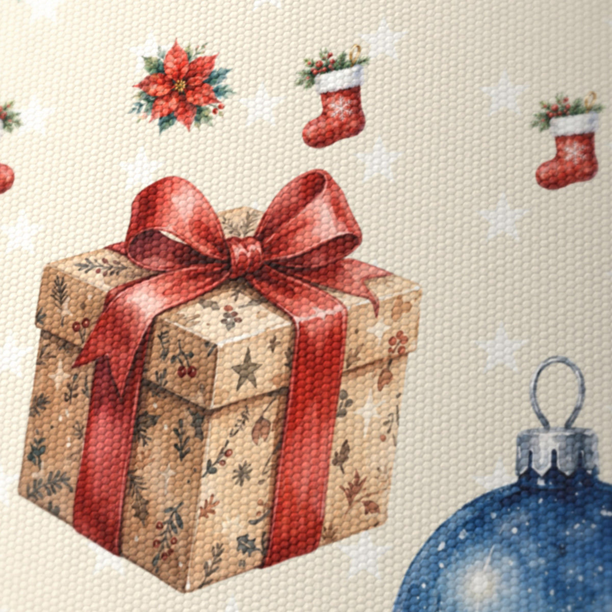 Cream Watercolor Christmas lampshade - 20cm x 18.5cm Ceiling - photo 6