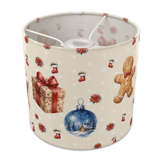 Cream Watercolor Christmas lampshade - 20cm x 18.5cm Ceiling - main photo