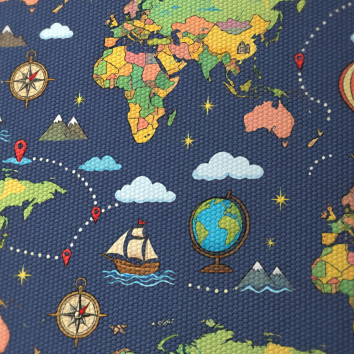 Navy World Explorer lampshade - 20cm x 18.5cm Ceiling - photo 6