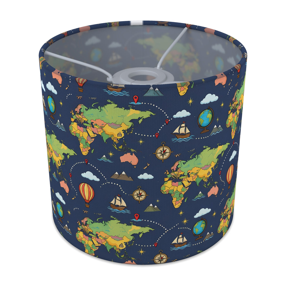 Navy World Explorer lampshade - 20cm x 18.5cm Ceiling - main photo