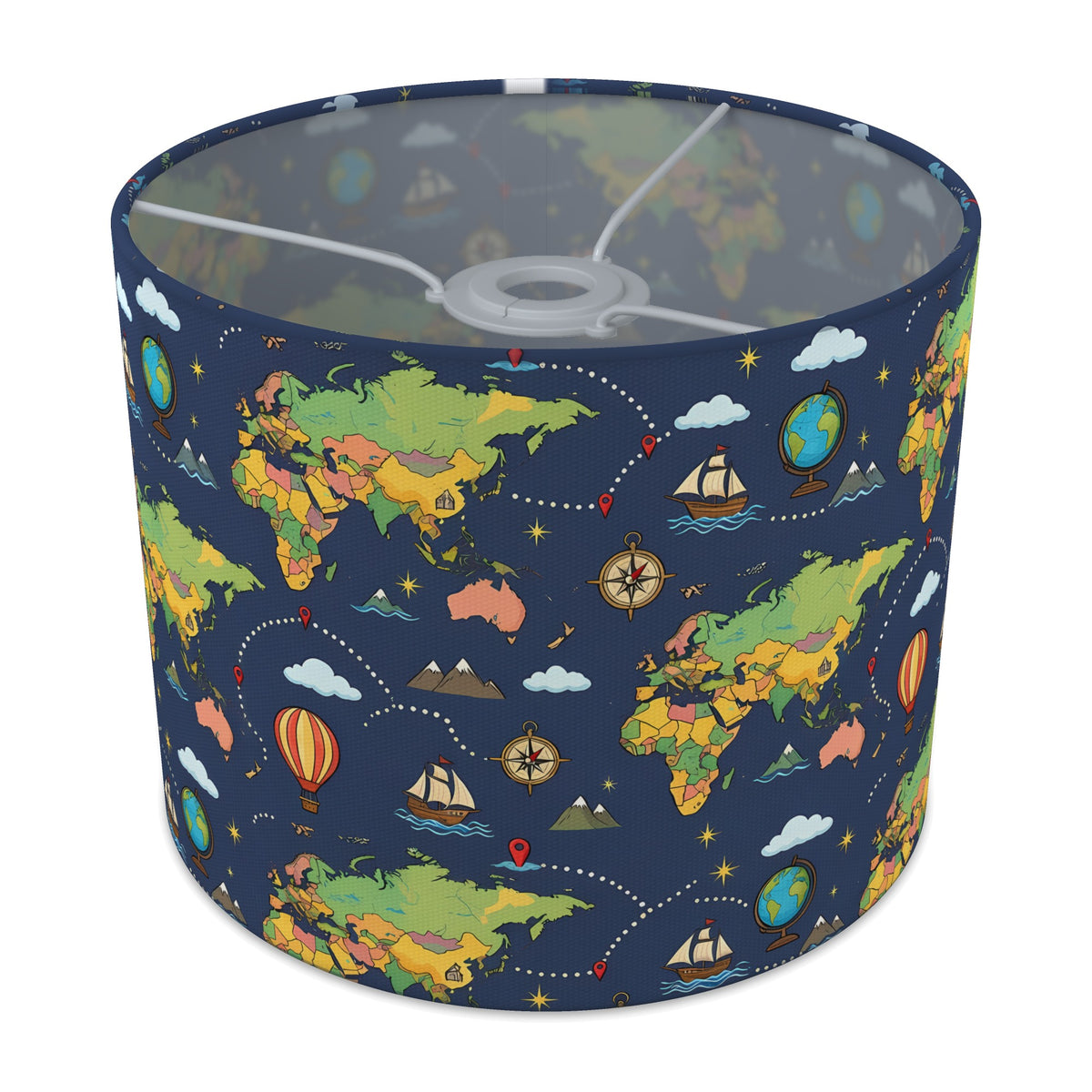 Navy World Explorer lampshade - 25cm x 20cm Ceiling