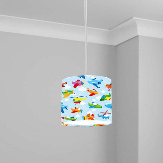Colorful Helicopter and Airplane Sky Ceiling Lampshade Lightshade for Kids Room - 20cm x 18.5cm