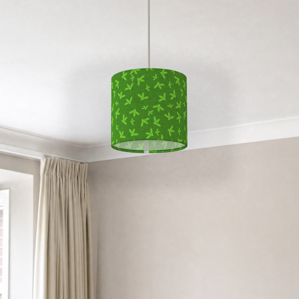 Green Holly Leaf Pattern lampshade
