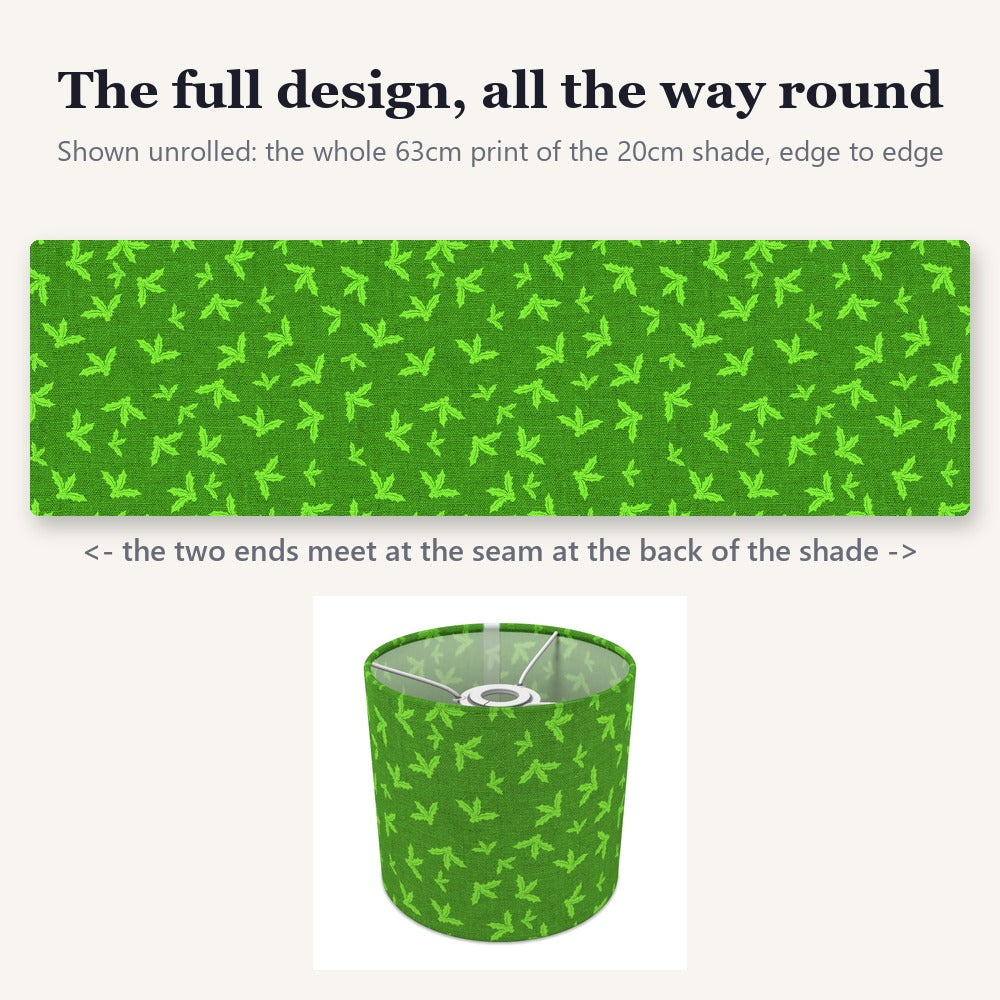Green Holly Leaf Pattern lampshade