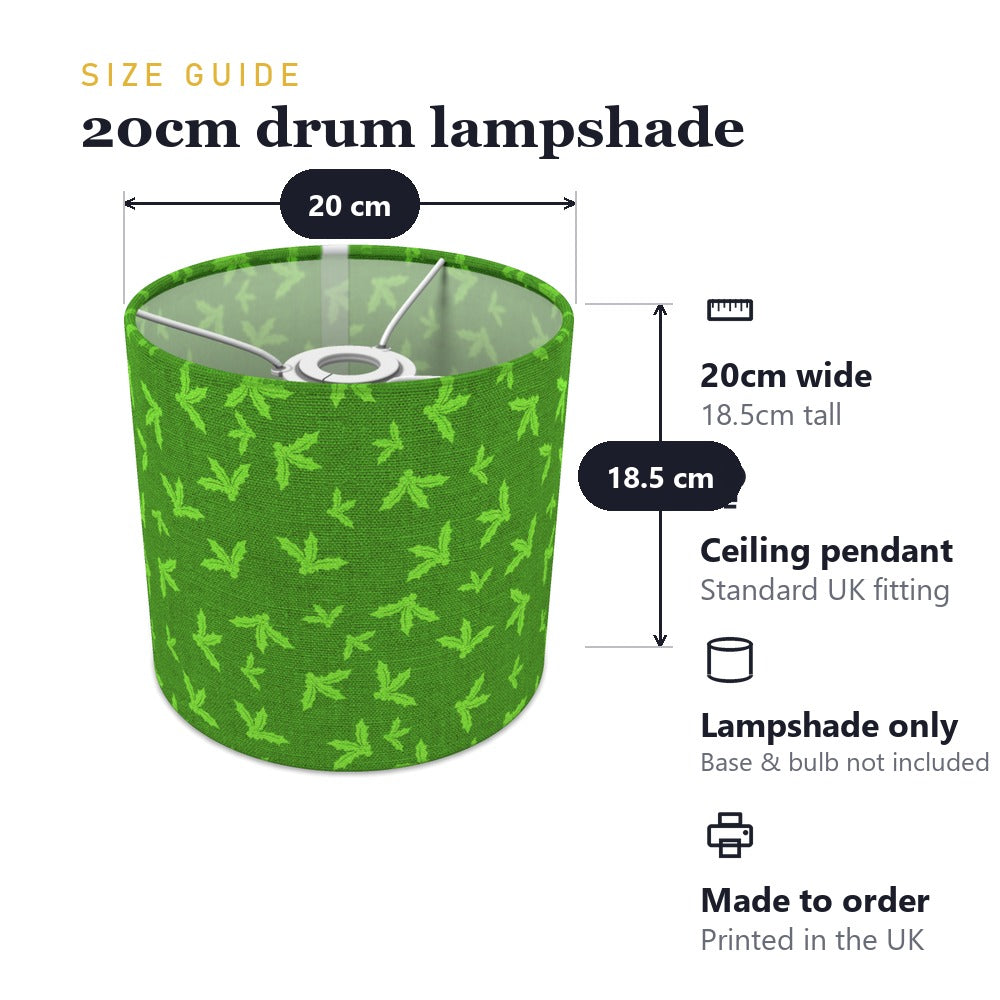 Green Holly Leaf Pattern lampshade
