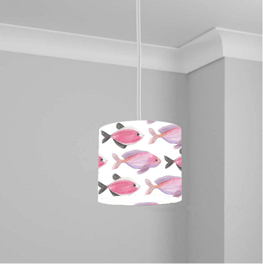 Pink Fish Pattern Ceiling Lampshade Lightshade for Room - 20cm x 18.5cm
