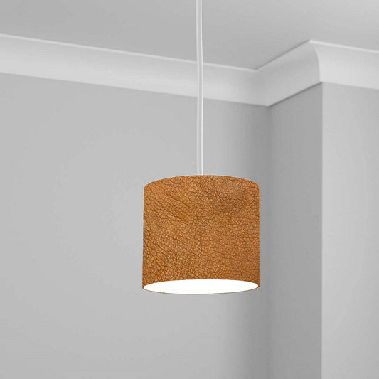 Tan Leather Texture Ceiling Lampshade Lightshade for Room - 20cm x 18.5cm