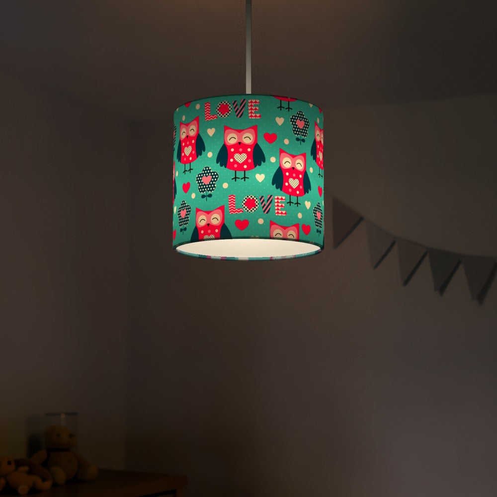 Blue Owl Love Pattern lampshade