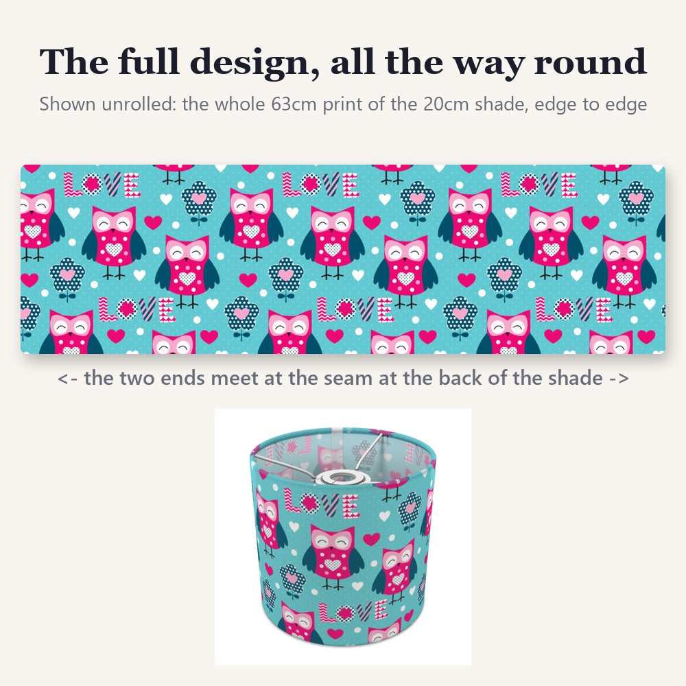Blue Owl Love Pattern lampshade