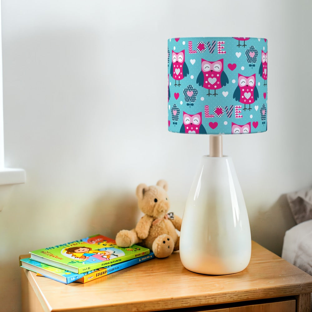 Blue Owl Love Pattern lampshade