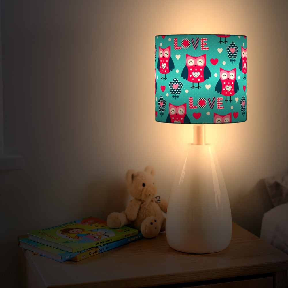 Blue Owl Love Pattern lampshade