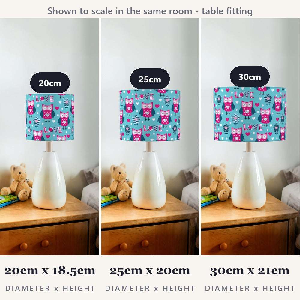 Blue Owl Love Pattern lampshade