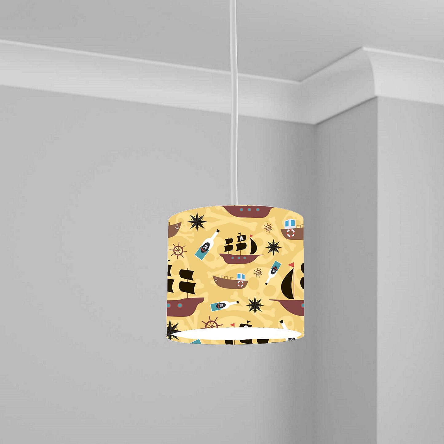 Pirate Ship Adventure Ceiling Lampshade Lightshade for Nursery - 20cm x 18.5cm