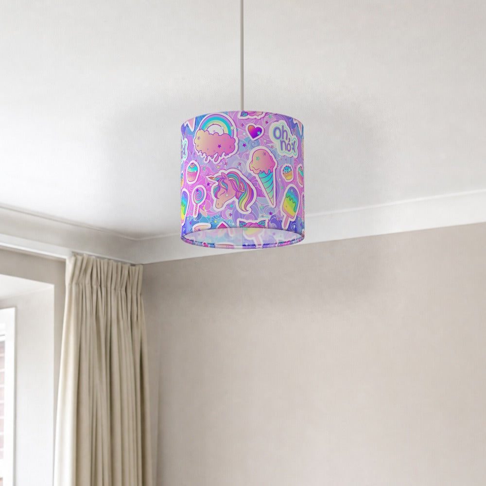 Pastel Unicorn Ice Cream Cupcake lampshade