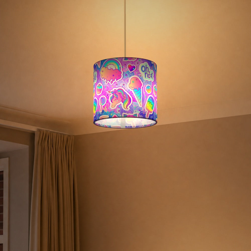 Pastel Unicorn Ice Cream Cupcake lampshade