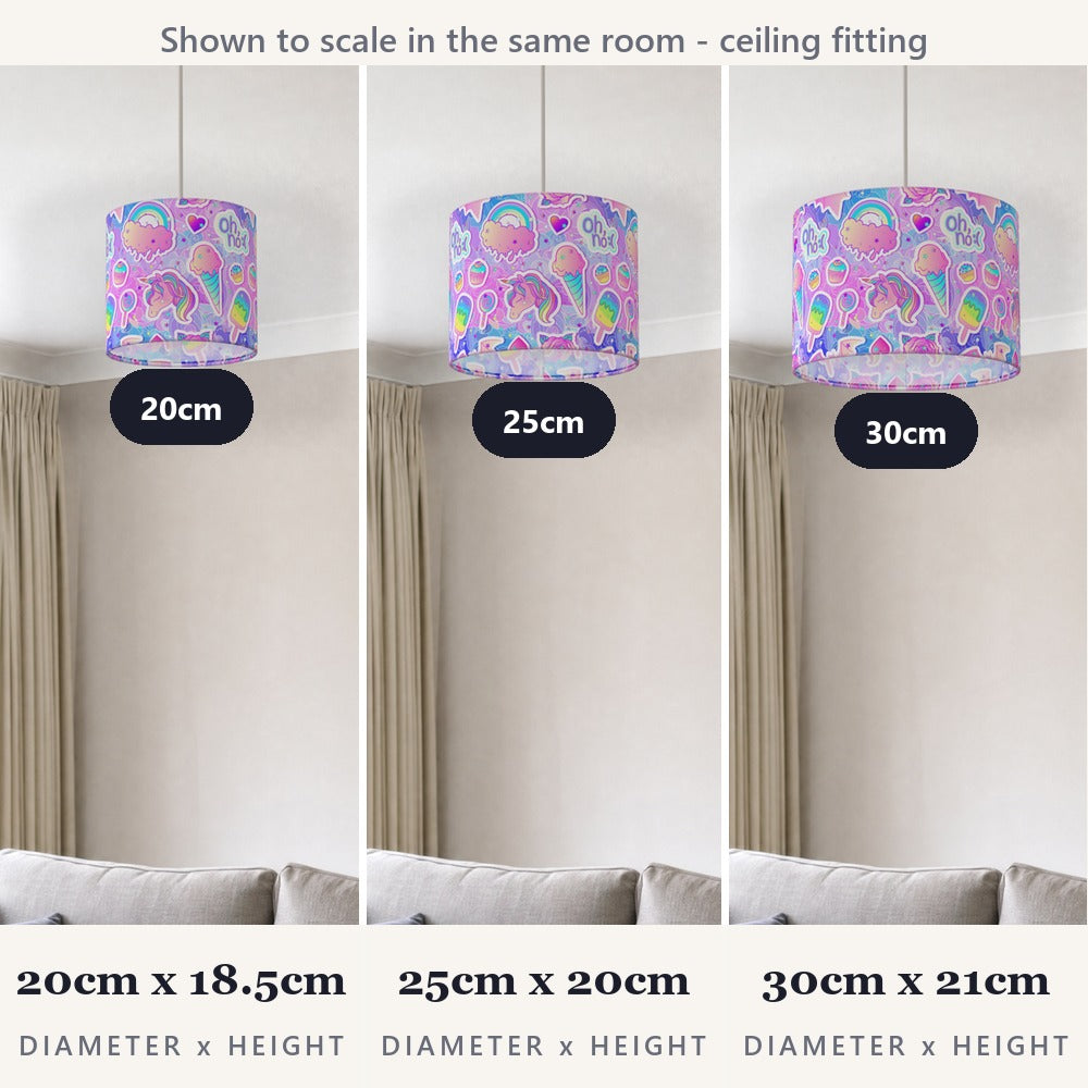 Pastel Unicorn Ice Cream Cupcake lampshade