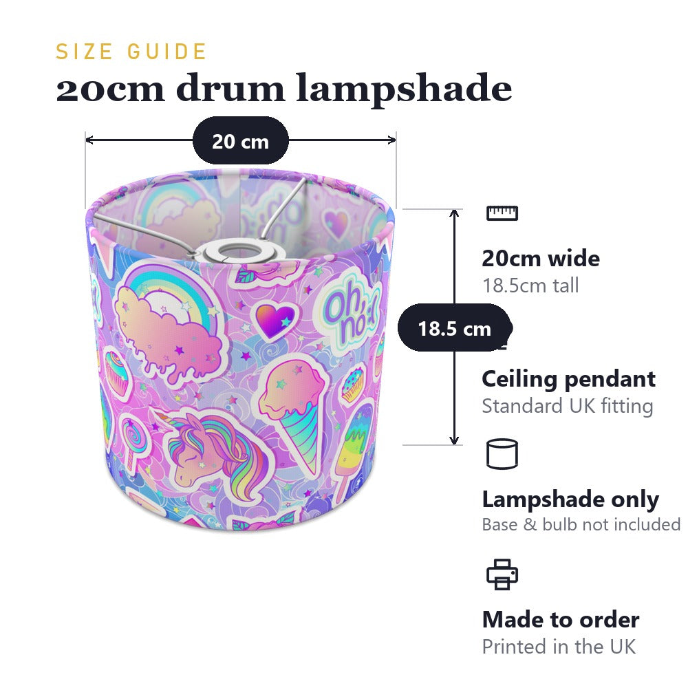 Pastel Unicorn Ice Cream Cupcake lampshade
