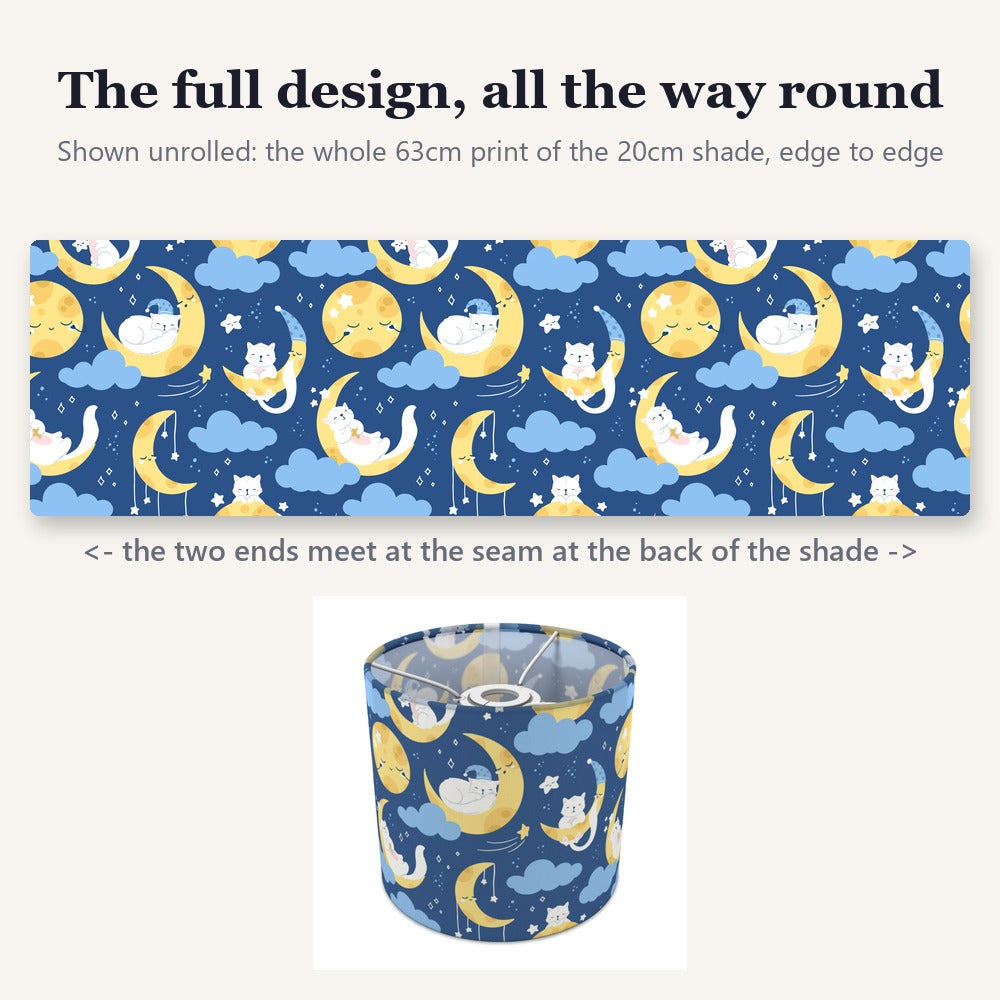 Sleepy Moon and Cats lampshade