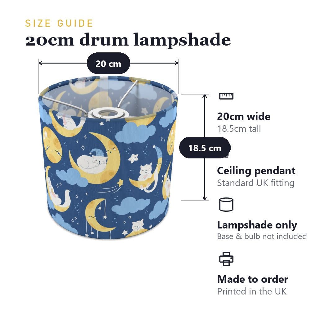 Sleepy Moon and Cats lampshade