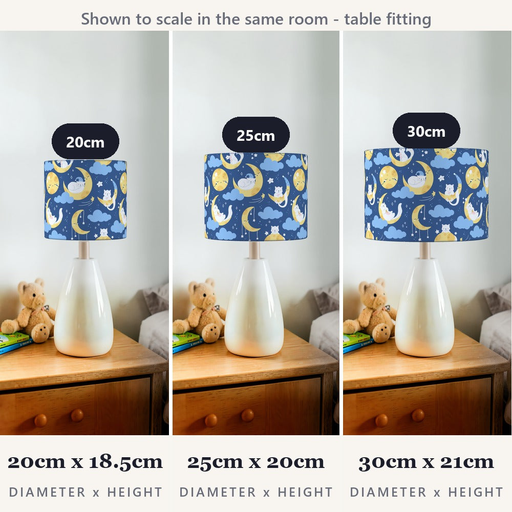 Sleepy Moon and Cats lampshade