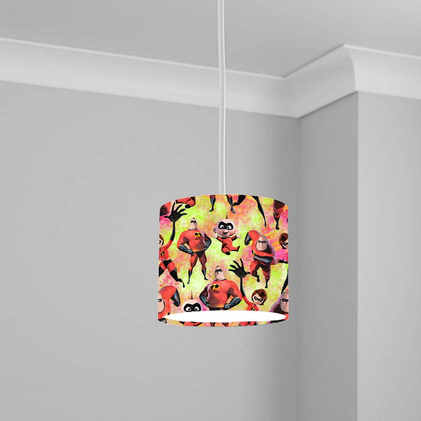 Colorful Superhero Family Ceiling Lampshade Lightshade for Kids' Room - 20cm x 18.5cm