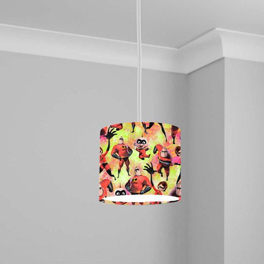 Colorful Superhero Family Ceiling Lampshade Lightshade for Kids' Room - 20cm x 18.5cm